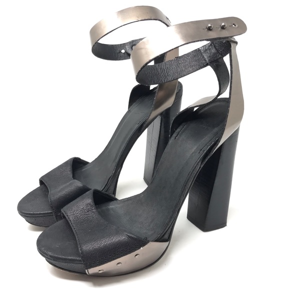 DIESEL | Metallic Ankle Strap Heels - Picture 2 of 6